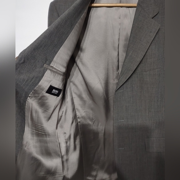 Hugo Boss Gray Suit Coat 3 Button Sports Blazer 40R Wool Jacket - Picture 7 of 10